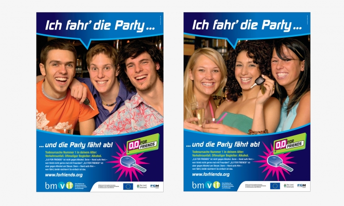 Plakate "Ich fahr die Party und die Party fährt ab"